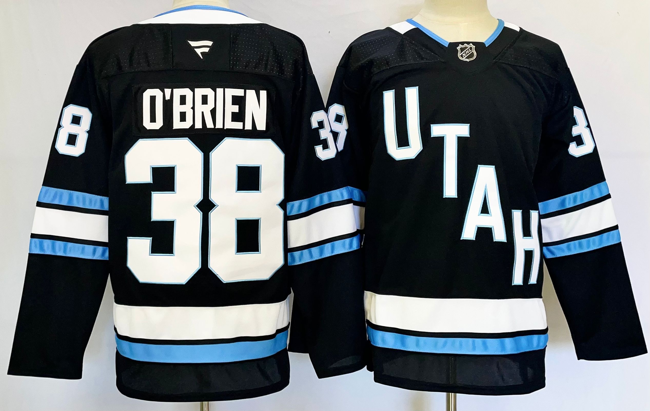 Men Utah Hockey Club #38 OBrien Black 2025 Home Premier Player NHL Jersey